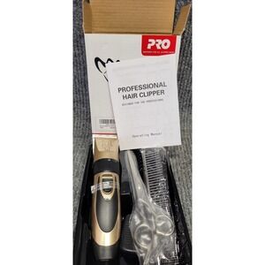 NIB ThreeDucksDirect Professional Pet Hair Clipper Kit Gold Black Cordless Groom